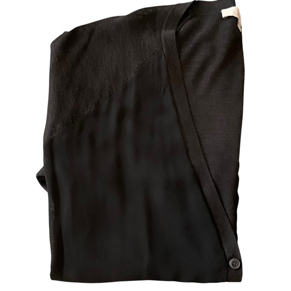 The Loft Long Sheer Front V Neck Button Mixed Media Cardigan - Picture 11 of 16